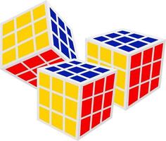 Cubo de rompecabezas, ilustración, vector sobre fondo blanco.