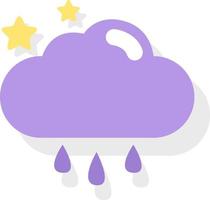 Night rain, icon illustration, vector on white background