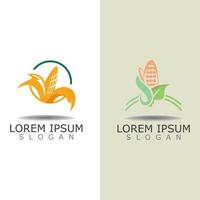 vector de agricultura de agricultura de diseño de logotipo simple de maíz