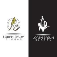 Corn simple logo design agriculture farming vector