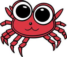 Happy Red Cartoon Crab vector