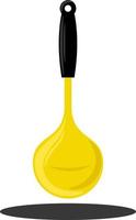 Golden ladle, illustration, vector on white background.