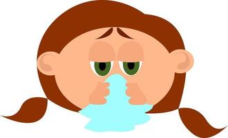 Runny nose, illustration, vector on white background.