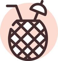 Pineapple juice, illustration, vector on a white background.