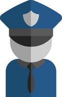 Policeman in uniform, illustration, vector on white background.