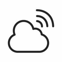 cloud wifi outline icon vector