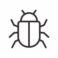 bug outline icon vector