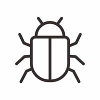 bug outline icon vector