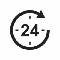 24 hours flat icon vector