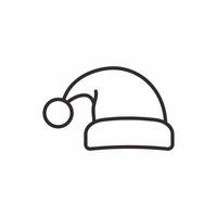 christmas hat outline icon vector