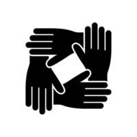 icono de símbolo de manos de caridad vector