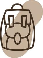Camping bag, illustration, vector on a white background.