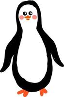 Happy penguin, illustration, vector on white background.