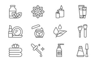 Beauty Line Icon Set vector