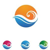 Wave water beach logo vector