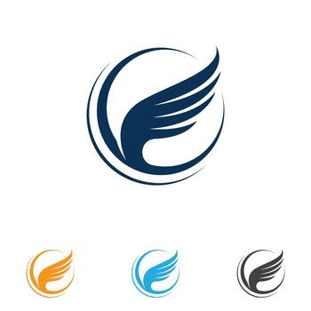 ala halcón pájaro logo plantilla vector