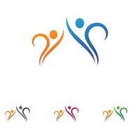 Plantilla de diseño de ilustración de vector de logotipo de personas de salud