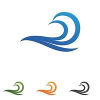 Wave water beach logo vector