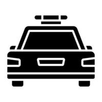 estilo de icono de coche de policía vector