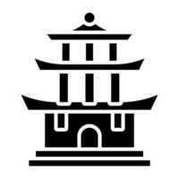 estilo de icono de pagoda vector