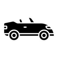 estilo de icono de coche descapotable vector