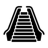 estilo de icono de escalera mecánica vector