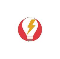 Creative Bulb thunder logo design vector. Fast Bulb logo template. icon symbol. Thunder Light Bulb Lamp Logo Template Illustration Design vector