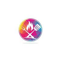 Hot Grill Logo Templates. Grill logo design vector