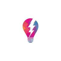 Creative Bulb thunder logo design vector. Fast Bulb logo template. icon symbol. Thunder logo vector