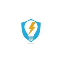 Creative Bulb thunder logo design vector. Fast Bulb logo template. icon symbol. Thunder Light Bulb Lamp Logo Template Illustration Design vector