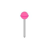 Y2k groovy element. Pink lollipop isolated on white background. 2000 vibes collection. 2000s cartoon hand drawn vector illustration.