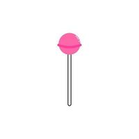 Y2k groovy element. Pink lollipop isolated on white background. 2000 vibes collection. 2000s cartoon hand drawn vector illustration.