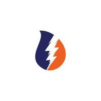 Thunder bold Concept power Logo Design Template. Thunder drop shape concept logo. Electric thunder bold logo vector