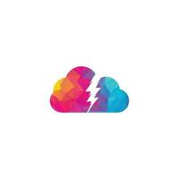 Thunder bold Concept power Logo Design Template. Thunder cloud shape concept logo. Electric thunder bold logo vector