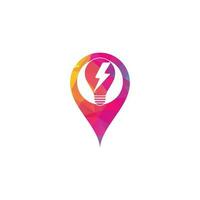 Creative Bulb thunder heart shape concept logo design vector. Fast Bulb logo template. icon symbol. Thunder Light Bulb Lamp Logo Template Illustration Design vector