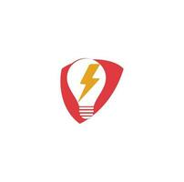 Creative Bulb thunder logo design vector. Fast Bulb logo template. icon symbol. Thunder Light Bulb Lamp Logo Template Illustration Design vector