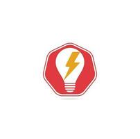 Creative Bulb thunder logo design vector. Fast Bulb logo template. icon symbol. Thunder Light Bulb Lamp Logo Template Illustration Design vector