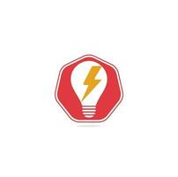 Creative Bulb thunder logo design vector. Fast Bulb logo template. icon symbol. Thunder Light Bulb Lamp Logo Template Illustration Design vector