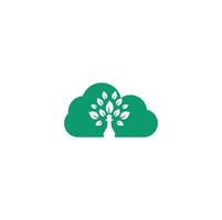Diseño de logotipo de concepto de forma de nube de árbol de ajedrez. diseño de logotipo de vector de árbol verde. logotipo del árbol