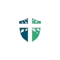 diseño del logo de la iglesia cruzada. diseño de vector de icono de símbolo de cruz religiosa de árbol abstracto. logotipo de la iglesia y la organización cristiana. logotipo de la iglesia del árbol cruzado