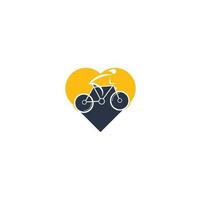 Bicycle heart shape concept vector logo design. Bike Shop Corporate branding identity. Bicycle logo.