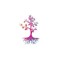 Tree Roots vector logo design. Vector tree with roots logo element.