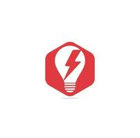 Creative Bulb thunder logo design vector. Fast Bulb logo template. icon symbol. Thunder Light Bulb Lamp Logo Template Illustration Design vector