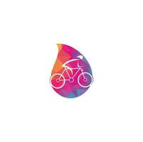 diseño de logotipo vectorial de concepto de forma de gota de bicicleta. tienda de bicicletas identidad de marca corporativa. logotipo de bicicleta. vector