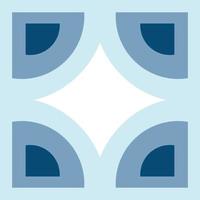 Ornamental square frame of simple geometric shapes in trendy wintery blue shades. Copyspace. Isolate vector