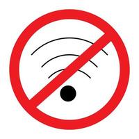 imagen de silueta del icono de wi-fi bajo el signo de prohibición. pegatina. icono. aislar vector