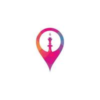 Hookah map pin shape concept logo design. Hookah and shisha logo vector