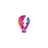 Creative Bulb thunder logo design vector. Fast Bulb logo template. icon symbol. Thunder logo vector