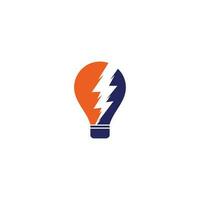 Creative Bulb thunder logo design vector. Fast Bulb logo template. icon symbol. Thunder logo vector