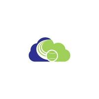 Tennis ball cloud shape concept logo. Tennis logo design vector
